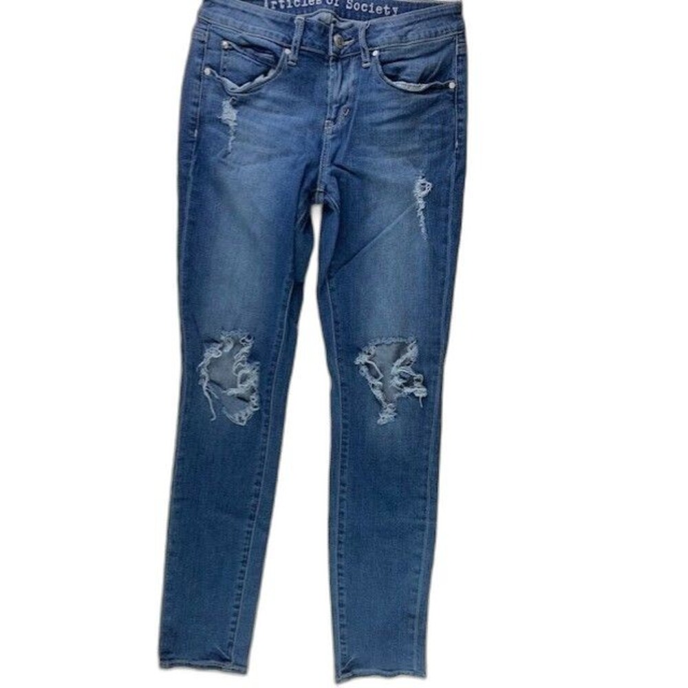 Articles Of Society Size 26 Womens Jeans Skinny Rip Torn Distressed Mid Rise
